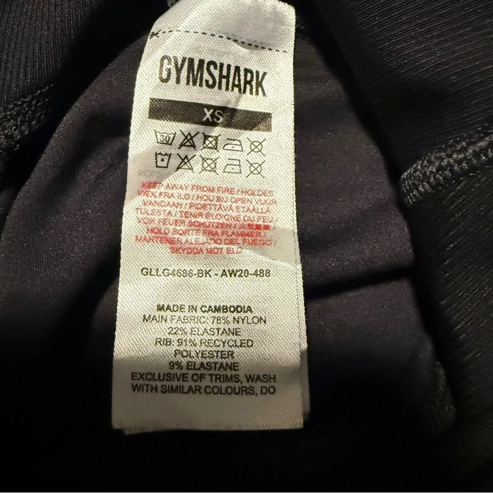 Gymshark Whitney Simmons High Rise Leggings Black Size XS  Rib Waist